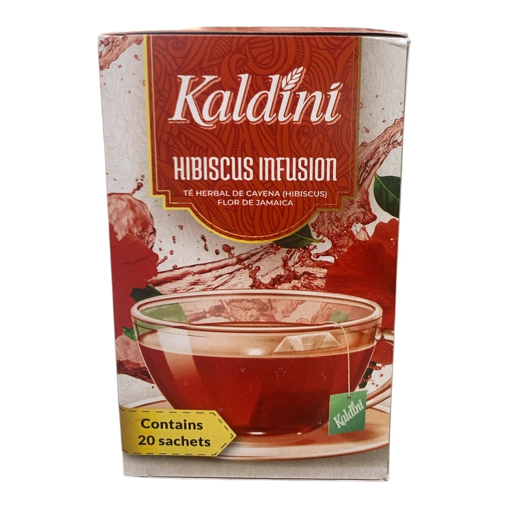 TE HERBAL DE CAYENA FLOR DE JAMAICA-HIBISCUS INFUSION KALDINI 20 SOBRES