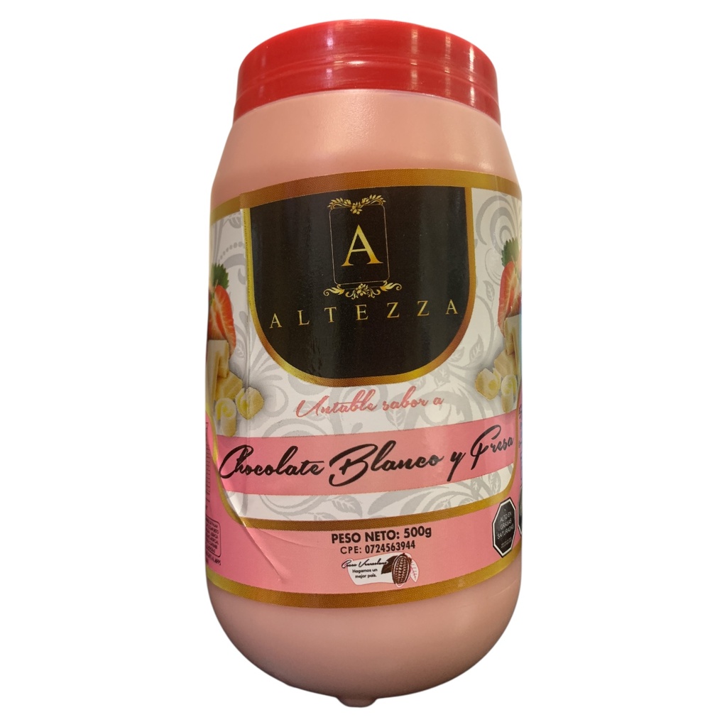 CHOCOLATE BLANCO Y FRESA 500GR ALTEZZA