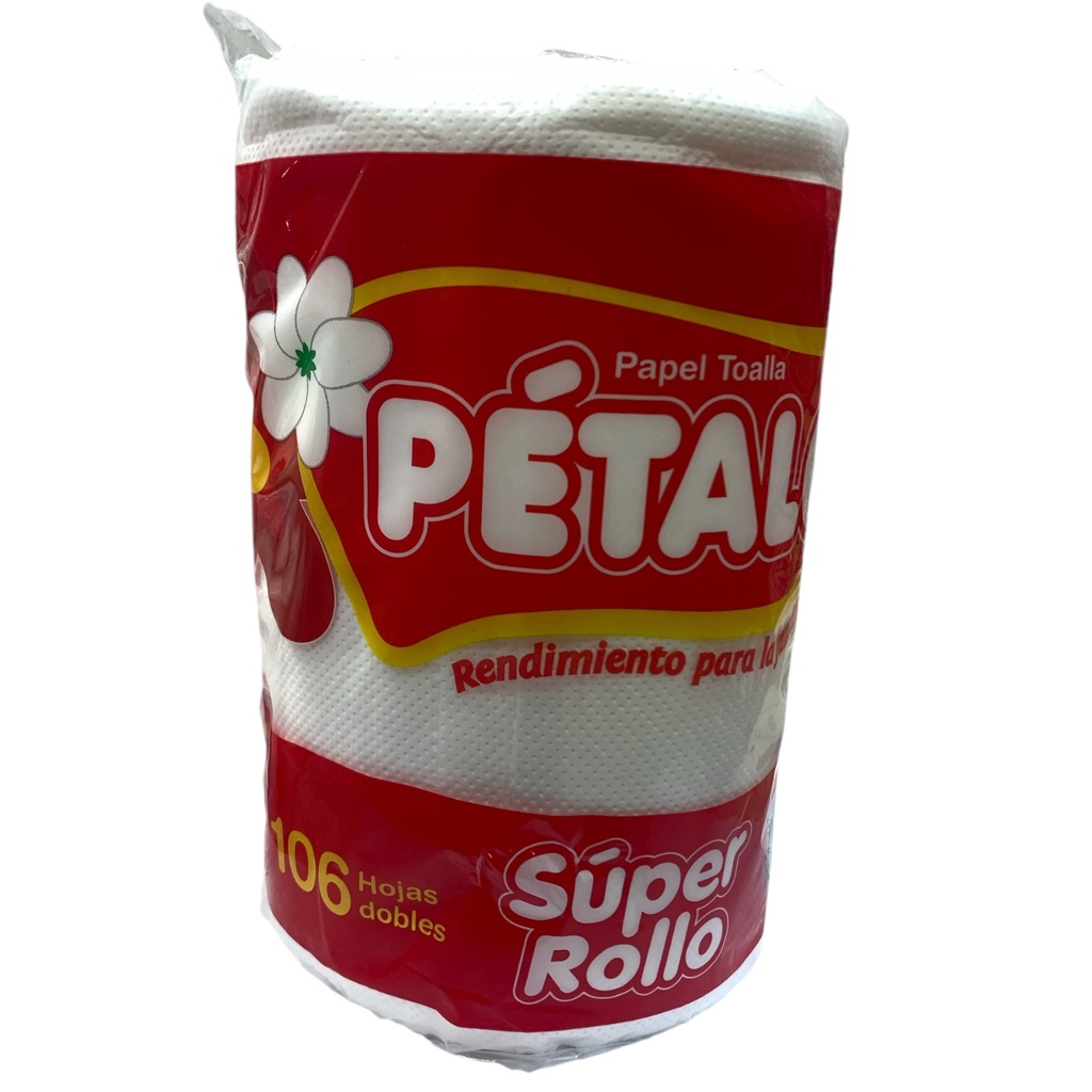TOALLIN PETALO SUPER ROLLO 106 HOJAS ABSORBENTES C/ROLLO (PACK 1 ROLLO)