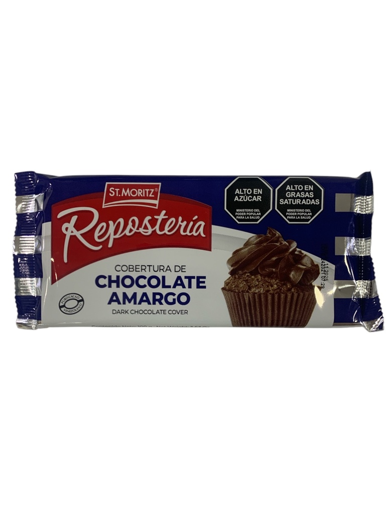COBERTURA DE CHOCOLATE AMARGO ST MORITZ 100 GR