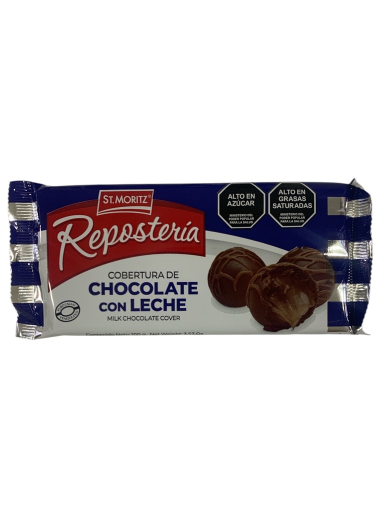 COBERTURA DE CHOCOLATE CON LECHE ST MORITZ 100 GR