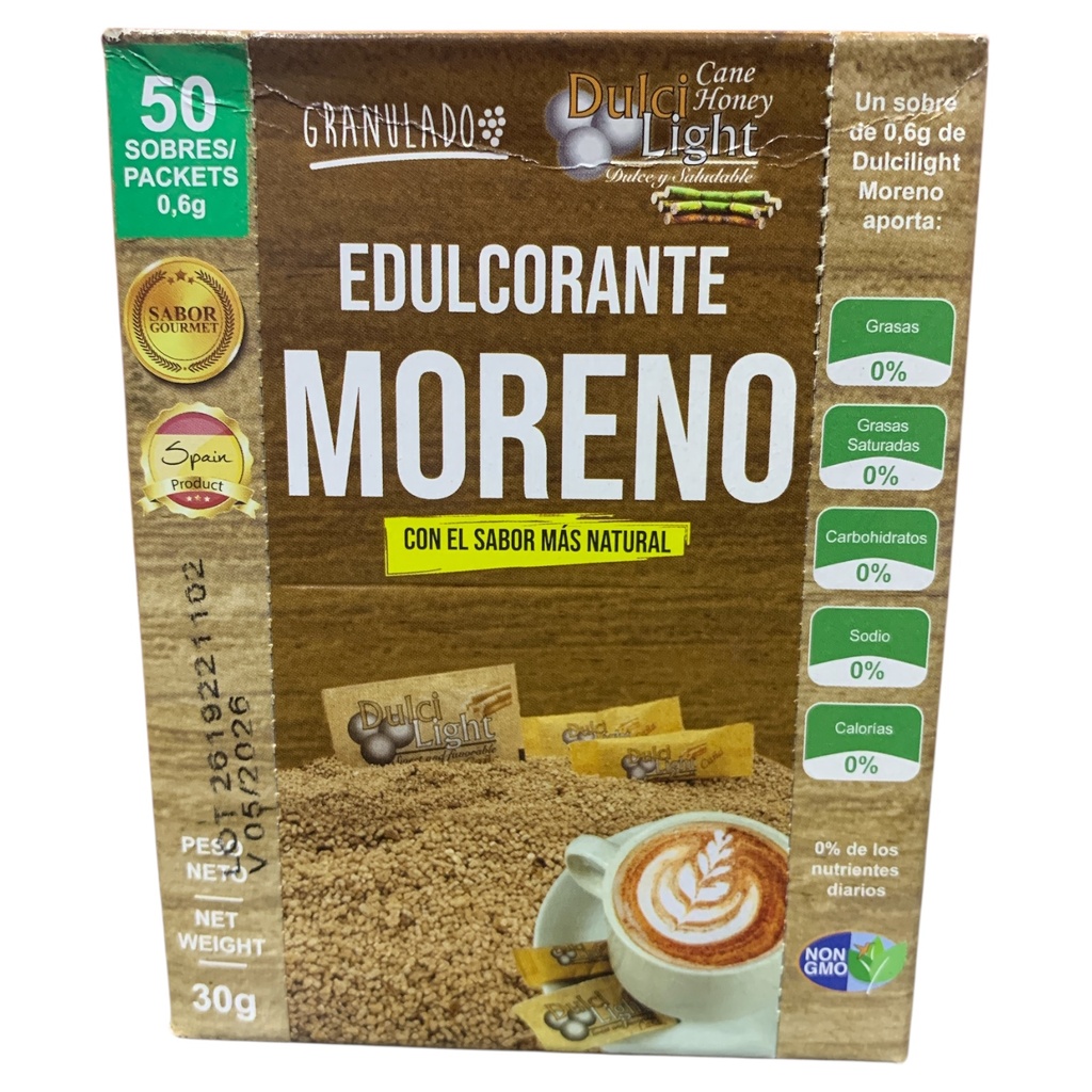 ENCULCORANTE GRANULADO MORENO 50SOB DULCI LIGHT 30GR