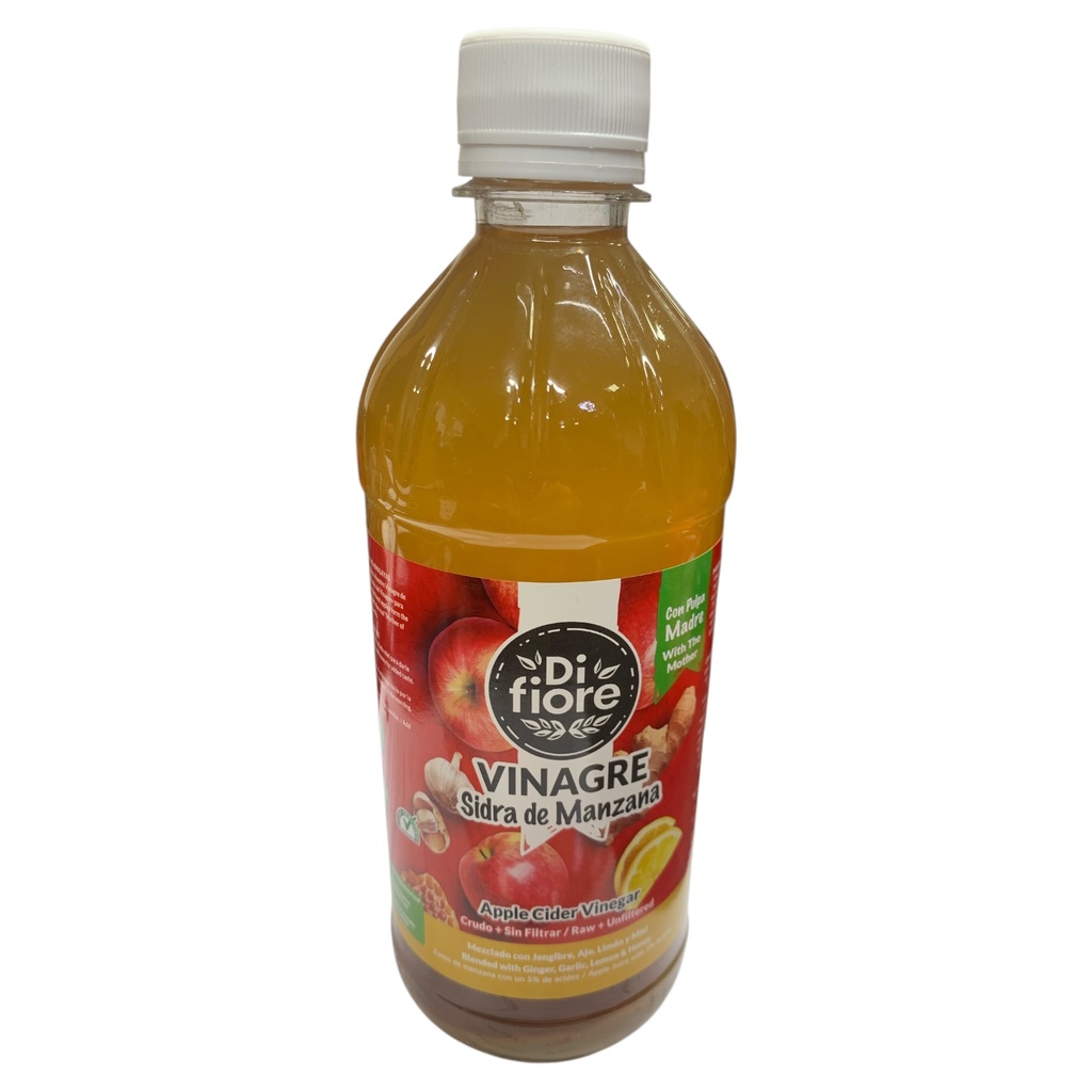 VINAGRE DE MANZANA CON JENGIBRE,AJO, LIMON Y MIEL DI FIORE 500ML