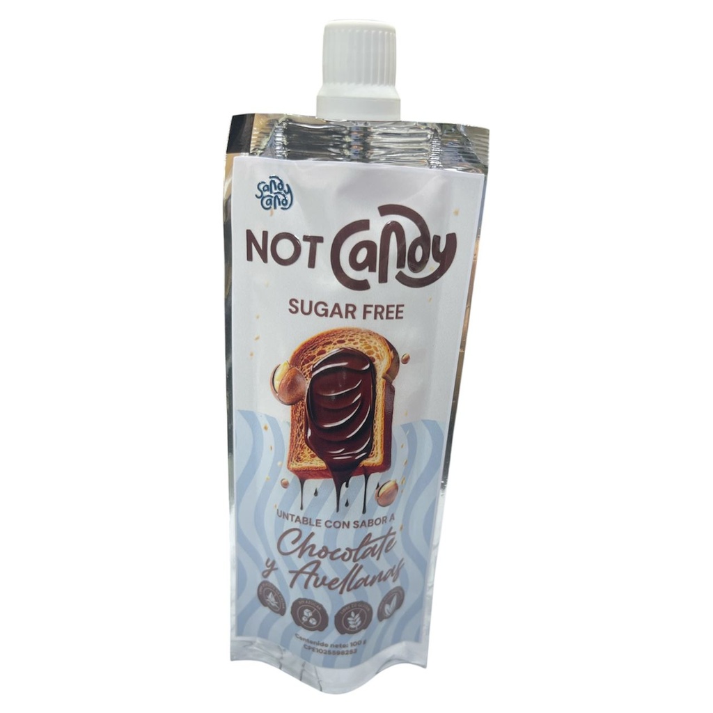 CREMA UNTABLE DE CHOCOLATE Y AVELLANA NOT CANDY SUGAR FREE 100GR