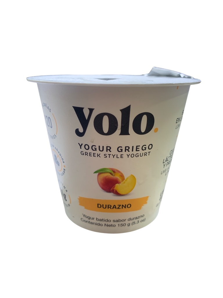 YOGURT GRIEGO BATIDO DURAZNO YOLO 150GR