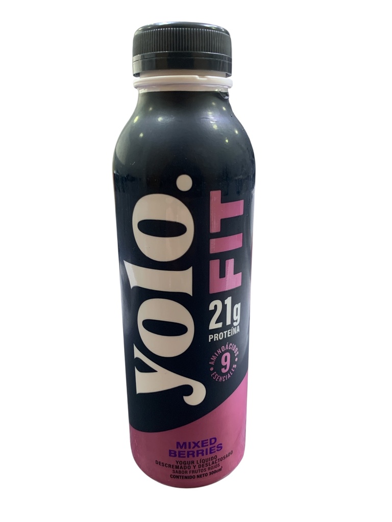 YOGURT LIQUIDO DESCREMADO Y DESTALACTOSADO FIT MIXED BERRIES YOLO 300ML