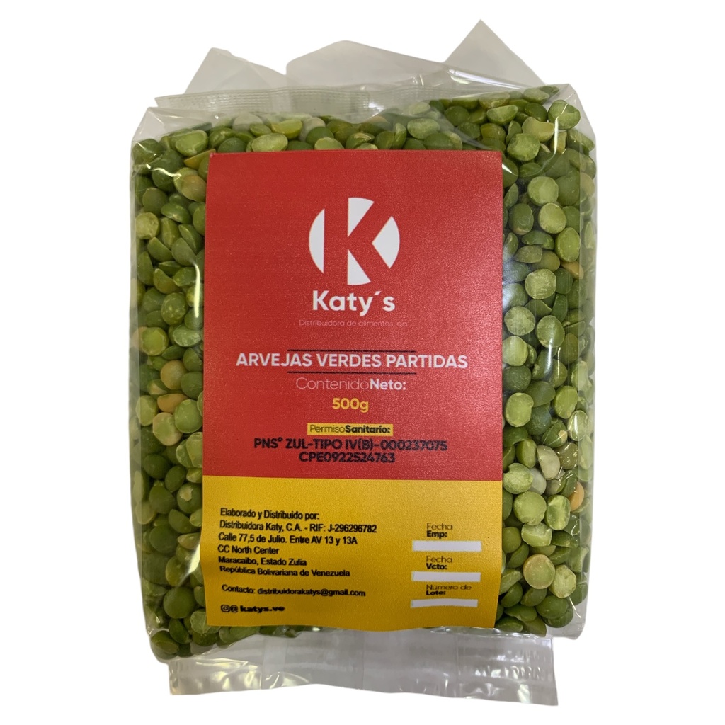 ARVEJAS VERDES PARTIDAS X KG