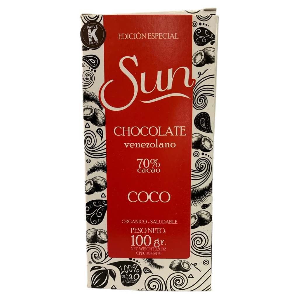 CHOCHOLATE SUN COCO 70% CACAO 100GR