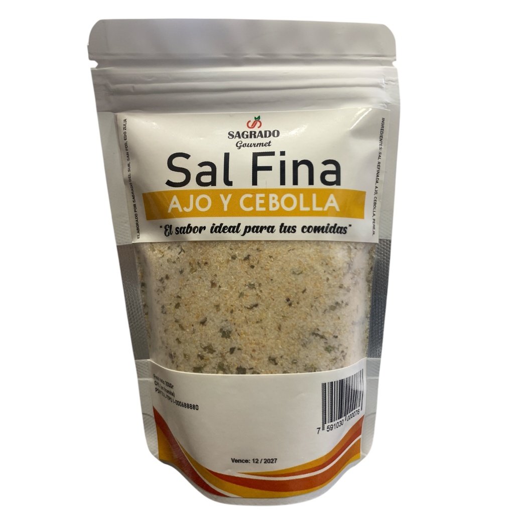 SAL MARINA AJO Y CEBOLLA 200GR (SAGRADO)
