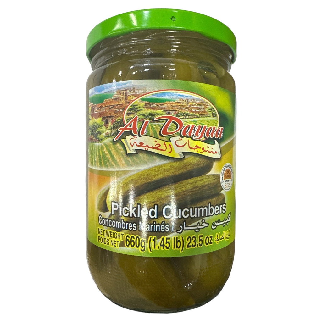 ENCURTIDO PEPINO PICKLED CUCUMBERS 660GR AL DAYAA