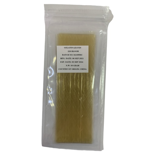 [K999] GELATINA EN LAMINAS SIN SABOR 50GR