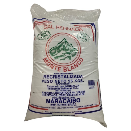 [K2021] SAL EVAPORADA REFINADA GOURMET MONTE BLANCO 25KG
