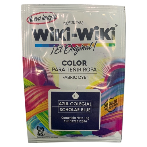 [K2473] WIKI WIKI AZUL MARINO, AMARILLO, ROJO, GRIS Y NEGRO 15 GR