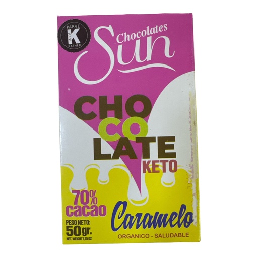 [k0237] CHOCOLATE SUN OSCURO KETO CON CARAMELO 50 GR