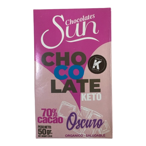 [k0226] CHOCOLATE SUN KETO OSCURO 50 GR