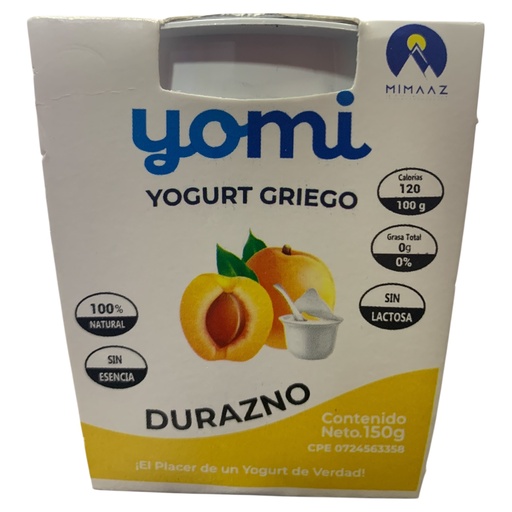 [K0133] YOGURT GRIEGO YOMI DURAZNO 150G