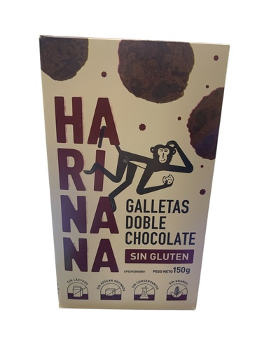 [K0636] GALLETAS DOBLE CHOCOLATE HARINANA 150GR