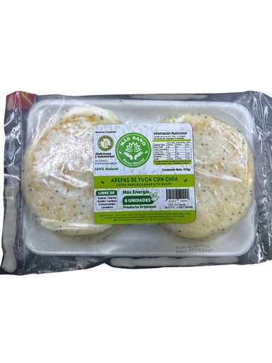[K08017] AREPAS DE YUCA CON CHIA MAS SANO 6 UND