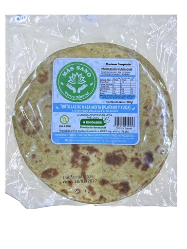 [K08021] TORTILLAS MIXTAS (PLATANO-YUCA) MAS SANO 6 UND