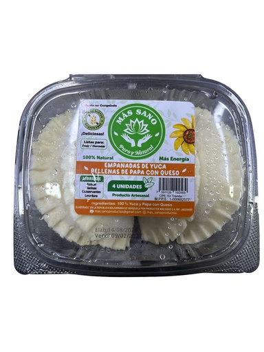 [K08025] EMPANADAS DE YUCA RELLENAS CON PAPA Y QUESO MAS SANO 4 UND