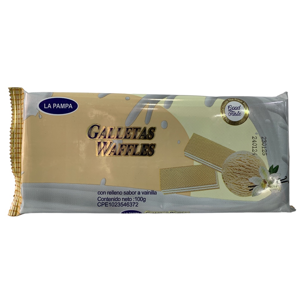 GALLETAS WAFFLE DE VAINILLA (LA PAMPA) 100GR