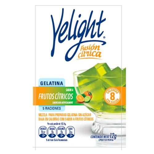 GELATINA YELIGHT FRUTOS CITRICOS 12GR