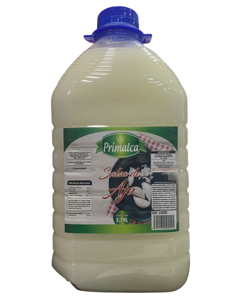 SALSA DE AJO GALON 3.79 LT (PRIMALCA)