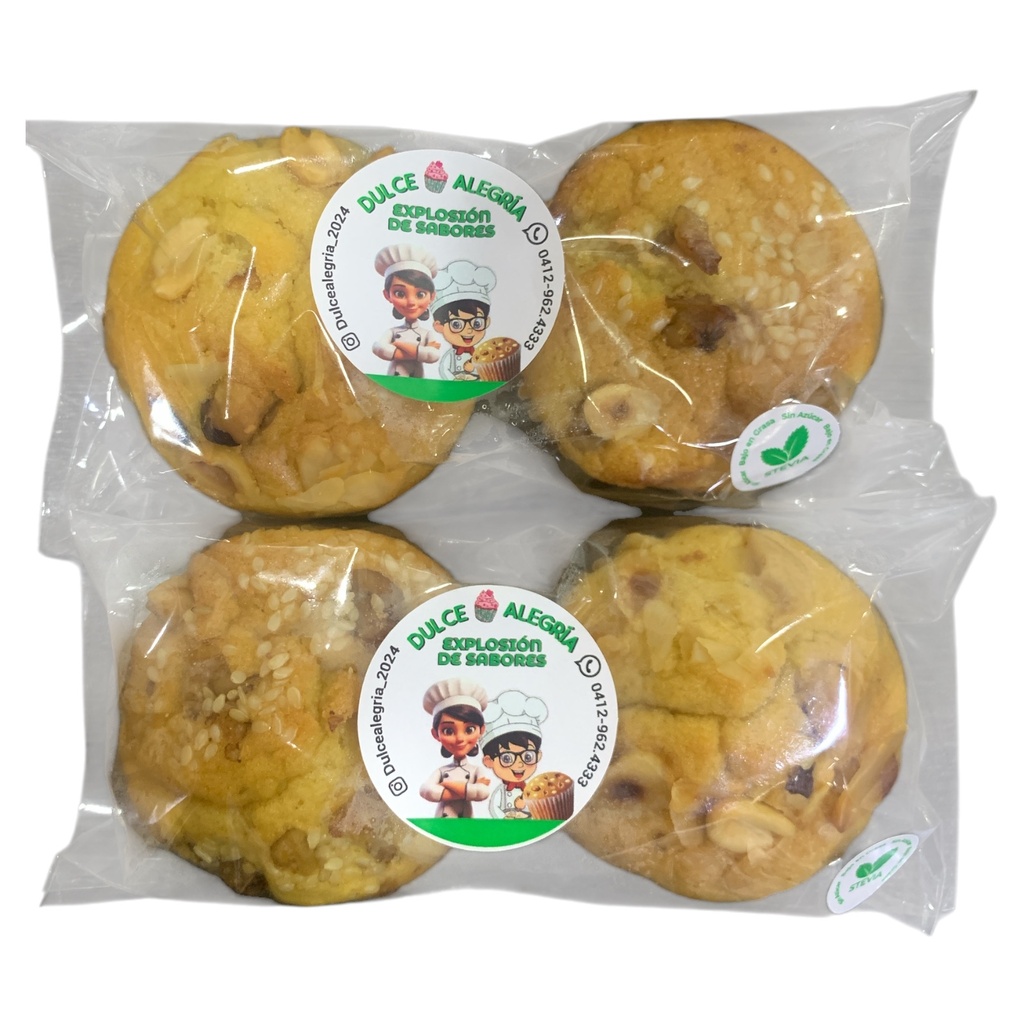 PONQUECITOS FIT S/A DULCE ALEGRIA (CON STEVIA, HARINA ALMENDRAS,HARINA DE AVENA,LECHE DE AVELLANAS,ACEITE DE COCO Y FRUTOS SECOS)