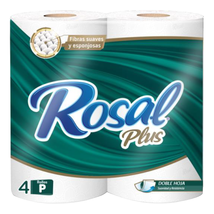 PAPEL HIGENICO ROSAL PLUS 4 ROLLOS 215 HOJAS