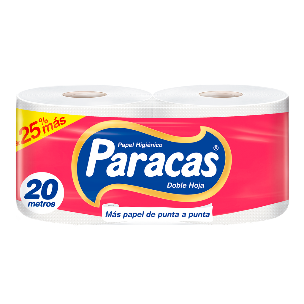 PAPEL HIGIENICO PARACAS ROJO 200 HOJAS (PACK 2 ROLLOS)