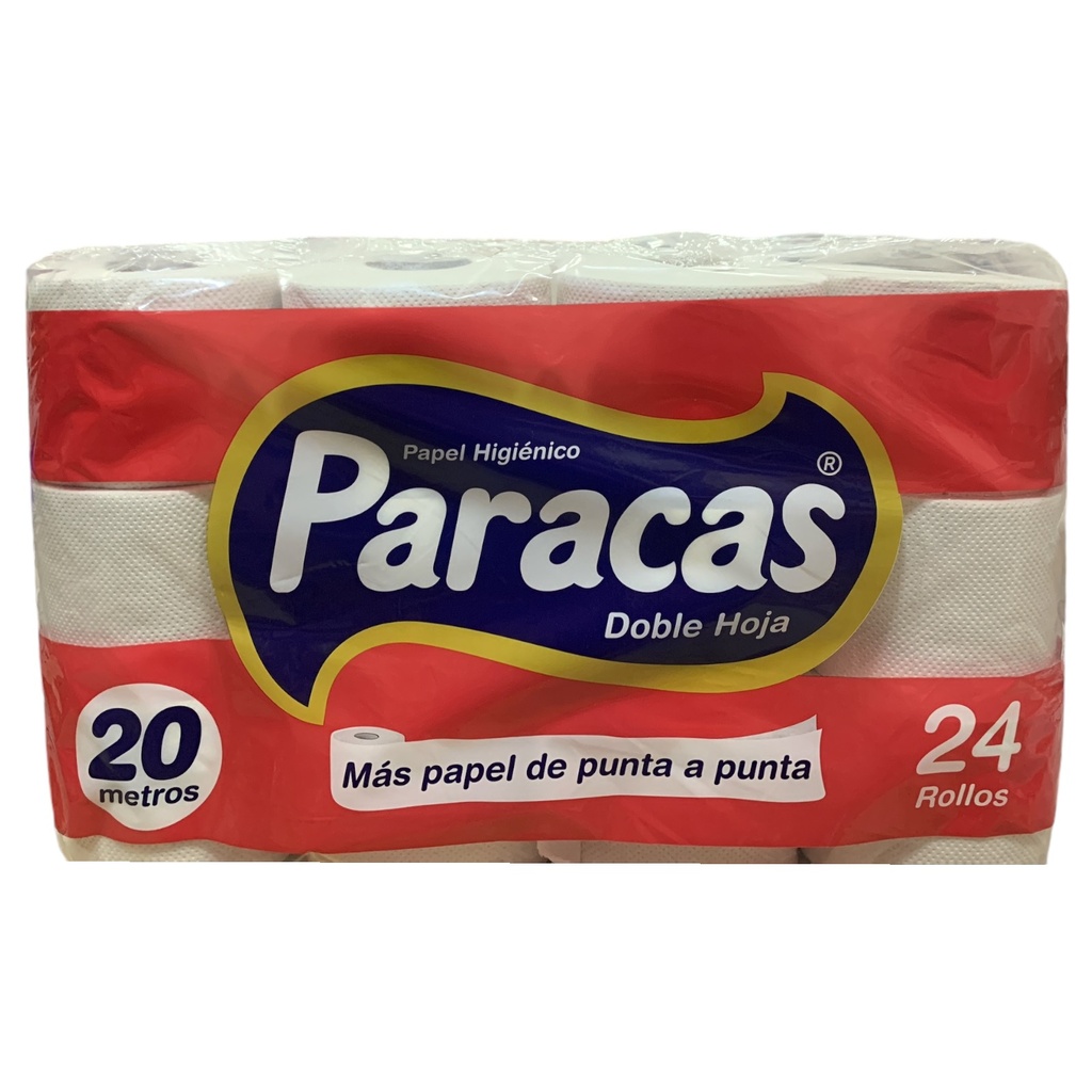 PAPEL HIGIENICO PARACAS ROJO 200 HOJAS (PACK 24 ROLLOS)