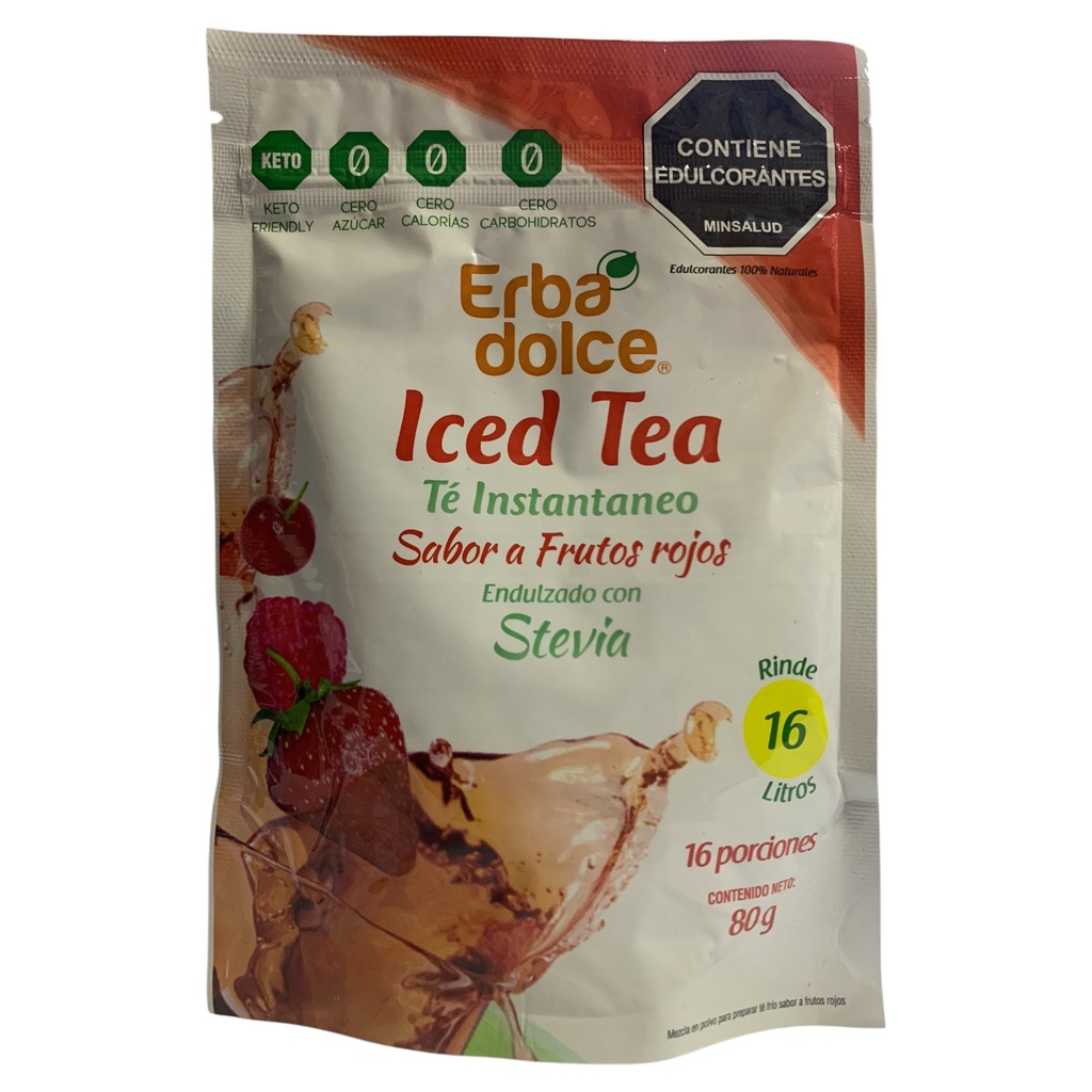 TE INSTANTANEO FRUTOS ROJOS CON STEVIA 80GR ERBA DOLCE