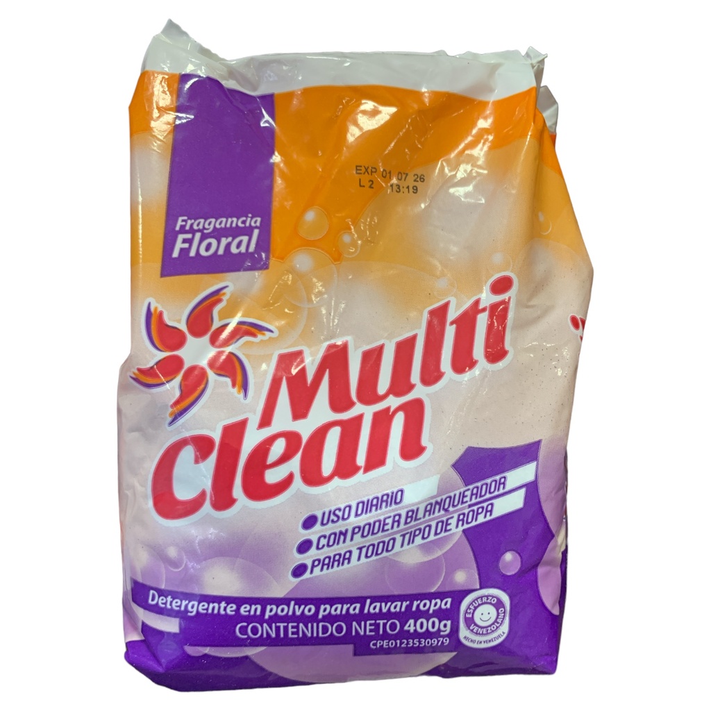 DETERGENTE EN POLVO MULTI CLEAN F/FLORAL 400 GR