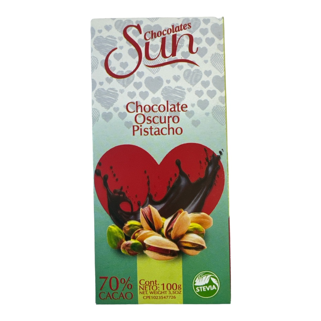 CHOCOLATE SUN OSCURO PISTACHO 100 GR