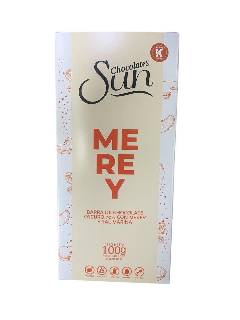 CHOCOLATE OSCURO SUN 70% MEREY Y SAL MARINA 100GR
