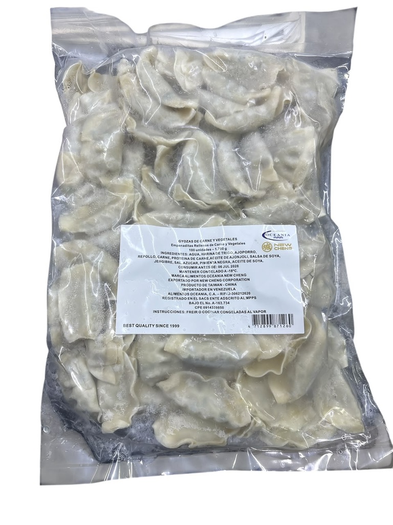 EMPANADITAS RELLENAS DE CARNE Y VEGETALES GYOSA 1.700KG OCEANIA