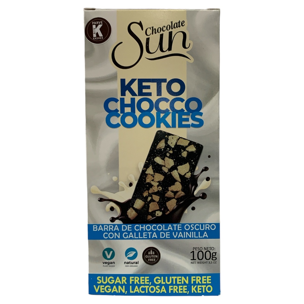 CHOCOLATE SUN KETO CHOCO COOKIES OSCURO 100GR