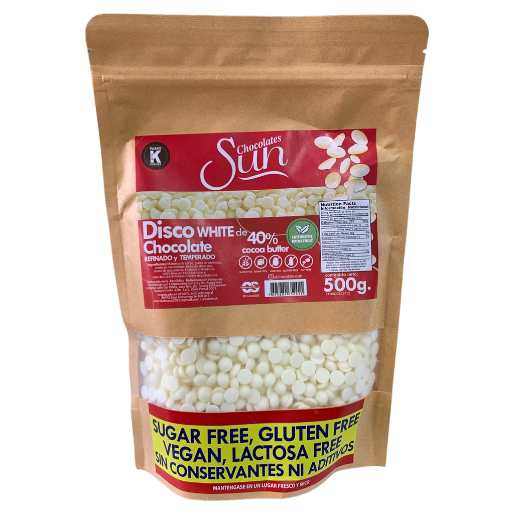 CHOCOLATE SUN GOTAS BLANCO DISCO WHITE X KG