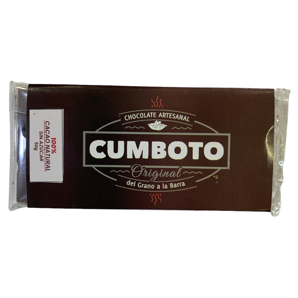 CHOCOLATE CUMBOTO 100% CACAO NATURAL 50GR
