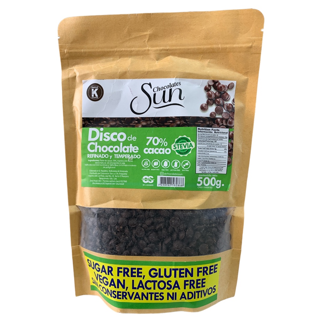 CHOCOLATE SUN GOTAS OSCURO DISCO DE CHOCOLATE X KG