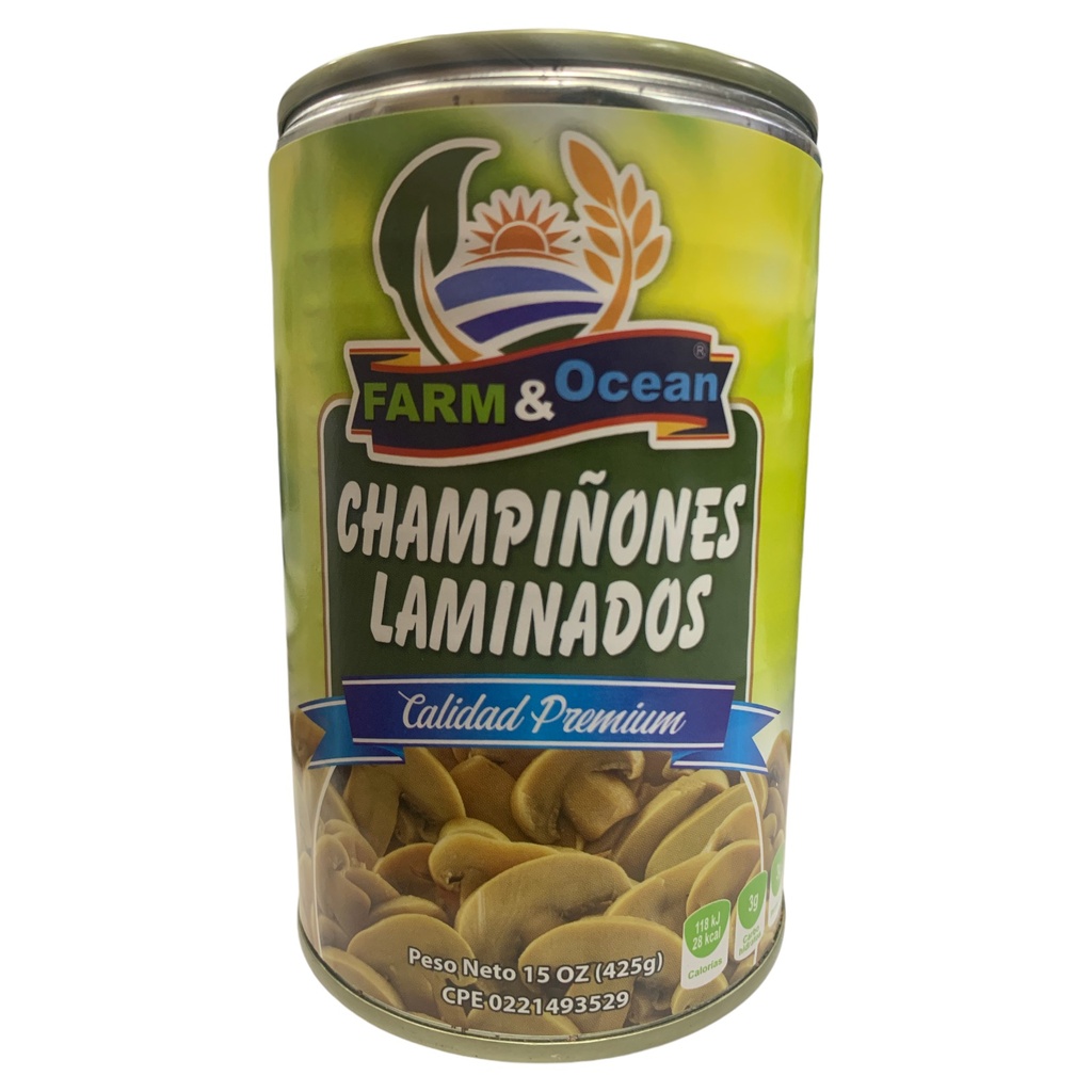 CHAMPIÑONES LAMINADOS FARM&OCEAN 425G