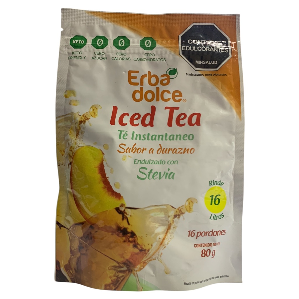 TE INSTANTANEO DURAZNO CON STEVIA 80GR ERBA DOLCE