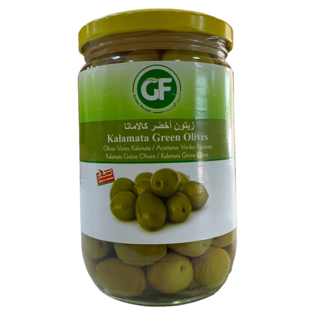 ACEITUNAS VERDES KALAMATA - GREEN OLIVES 660G GREEN FOREST