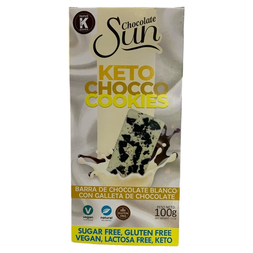 [K125] CHOCOLATE SUN KETO CHOCO COOKIES BLANCO 100GR