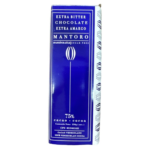 [K203] CHOCOLATE MANTORO 75% SIN AZUCAR 250G