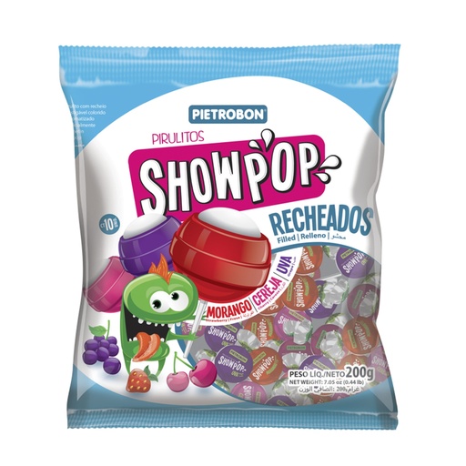 [K552] CHUPETIN PELOTA CON RELLENO SHOWPOP SURTIDO UND