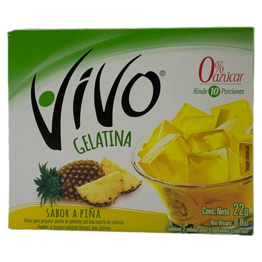 [K605] GELATINA VIVO ZERO AZUCAR-SABOR PIÑA 22GR