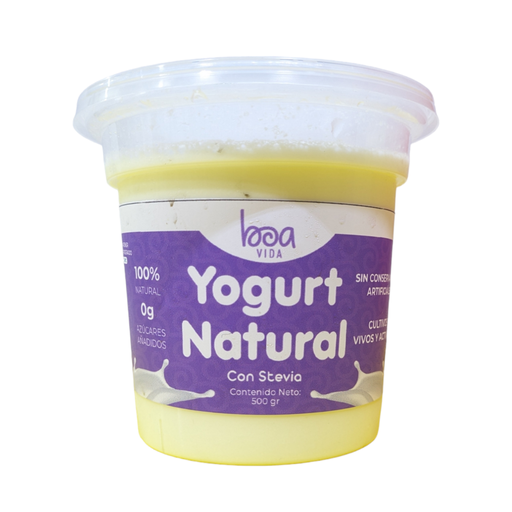 [K698] YOGURT NATURAL CON STEVIA 500GR BOA VIDA