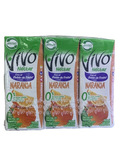 [K834] TRIPACK NECTAR VIVO NARANJA S/A 190ML
