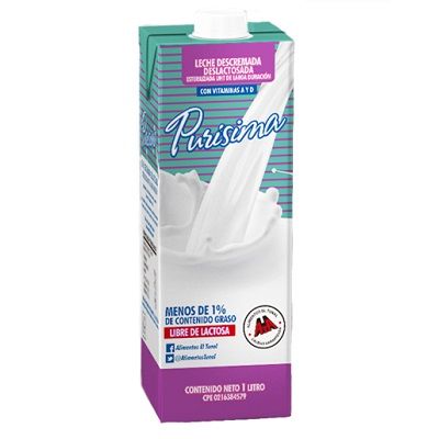[K1335] LECHE DESCREMADA DESLACTOSADA PURISIMA 1L